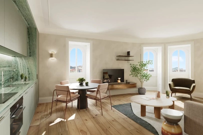 Fachada do Ando Living Liberdade em Lisboa, empreendimento de luxo com apartamentos de marca.