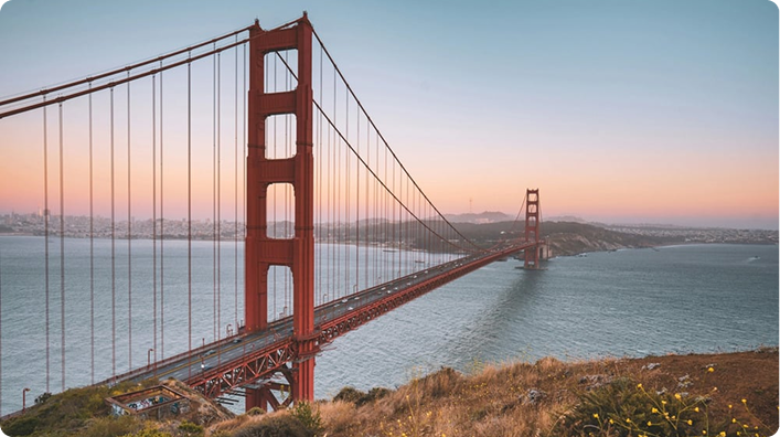 Golden Gate Bridge in San Francisco, representing OptylonKrea’s U.S. Roadshow 2025.